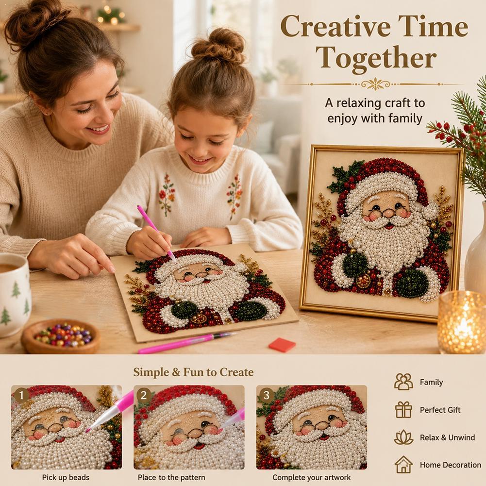 Embroidery Xmas - Christmas Santa Claus Pearl Art DIY