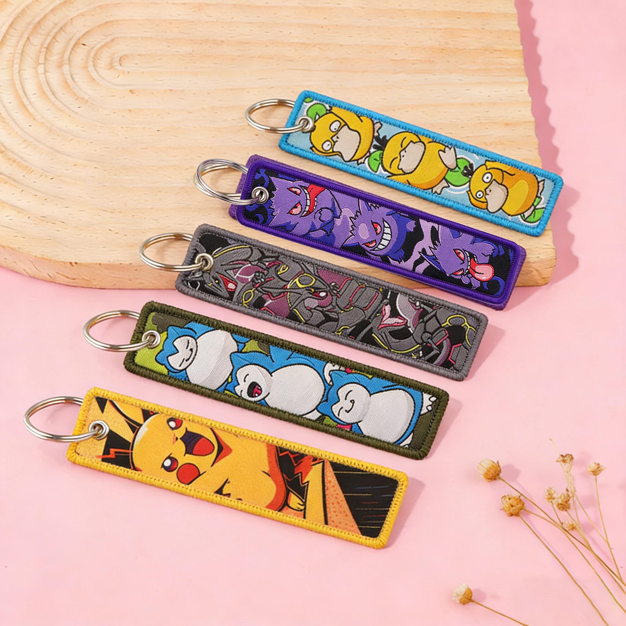 Embroidery Keychain - Cute Duck Embroidery Keychain Jet Tag