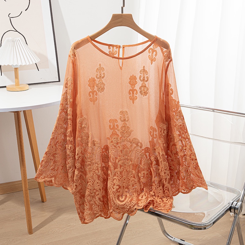Embroidery On Shirt - 100% Mulberry Silk Women Long Sleeve