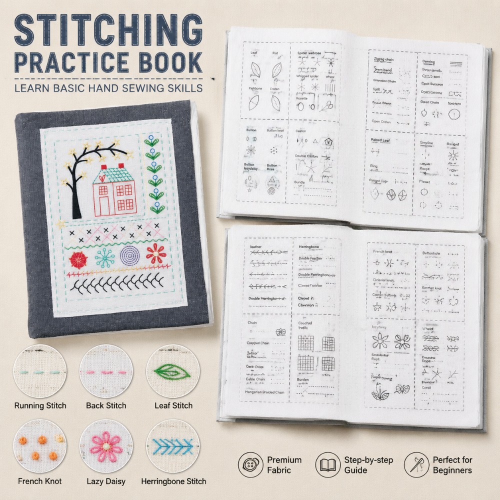 Embroidery Workshop - Embroidery Stitch Practice Book DIY Sewing