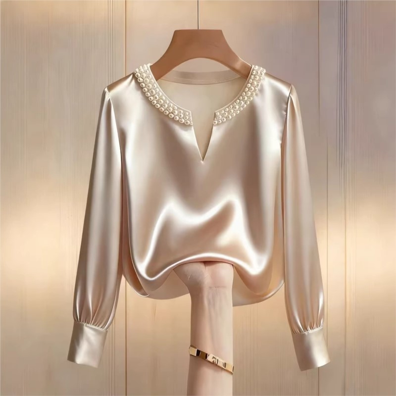 Elegant French Style Satin Pea - Embroidery On Shirt review and price