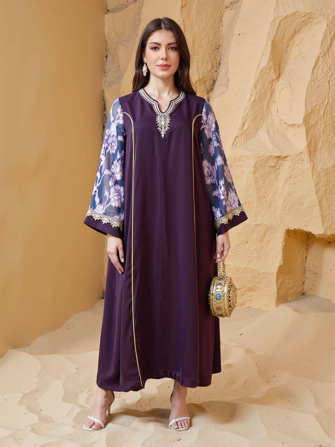 Muslim Dress Abaya Women Party - Embroidery Arabic review and price