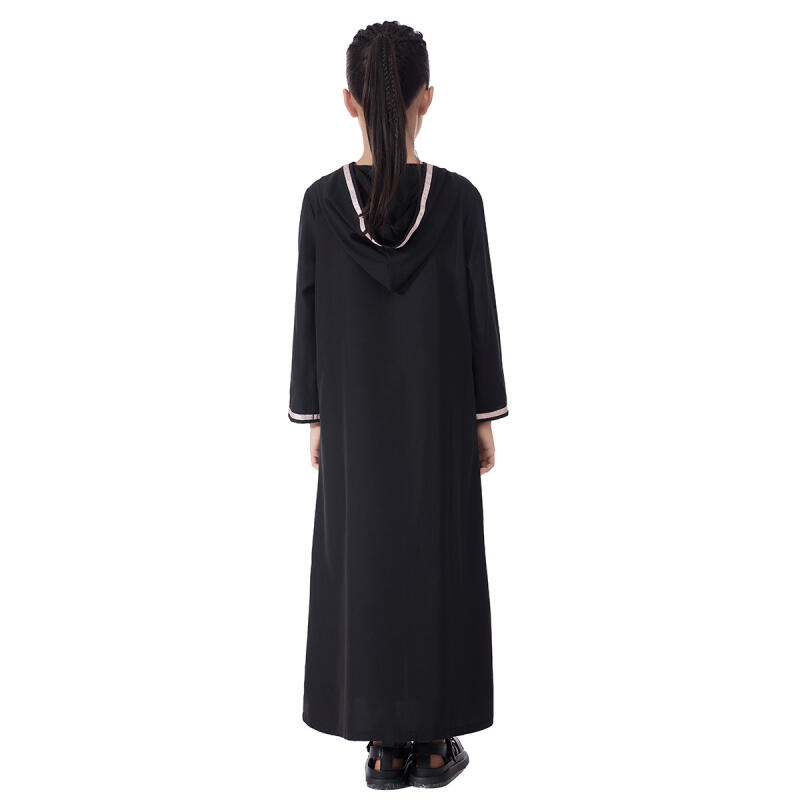 Girls Hooded Abaya Floral Embr - Embroidery Arabic review and price