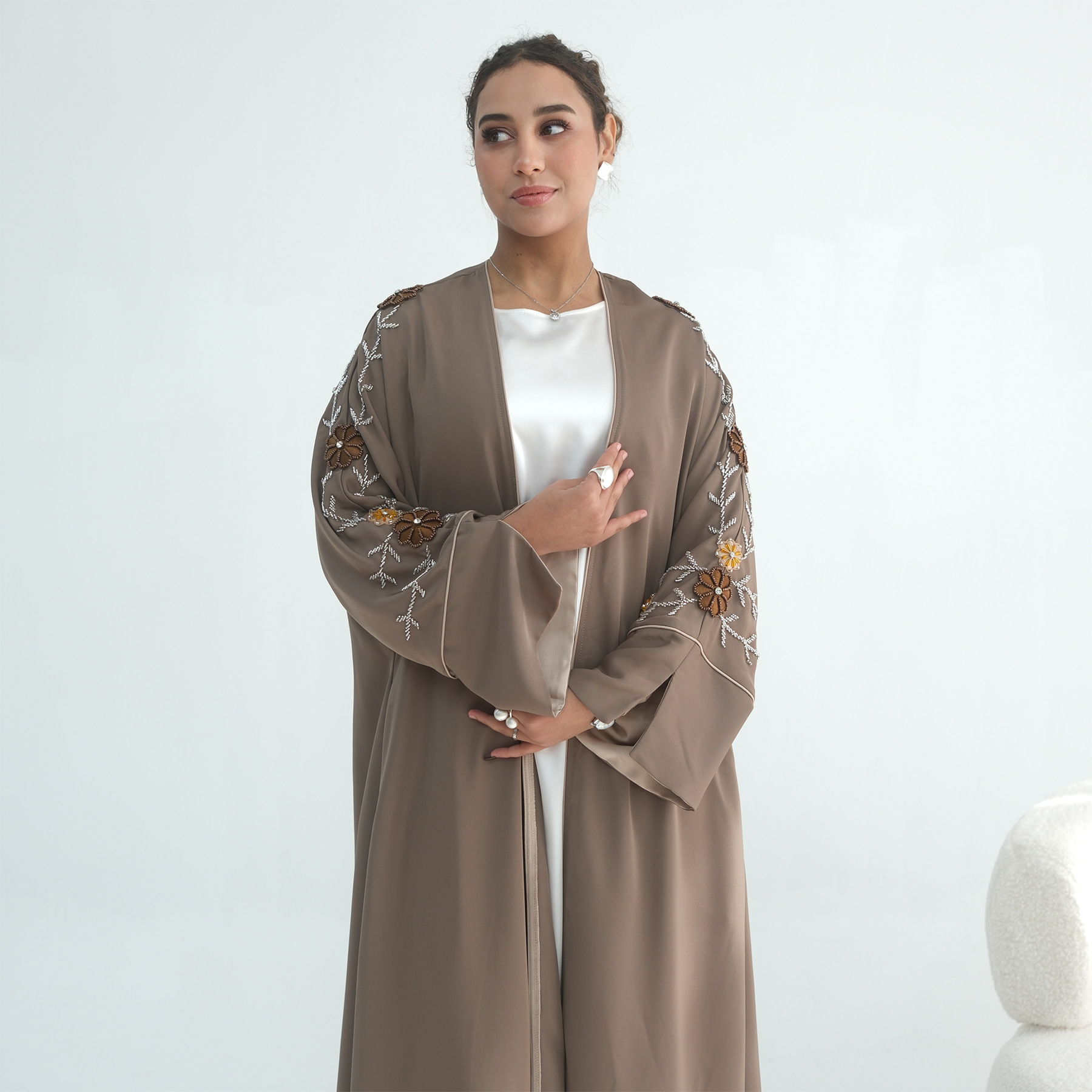 Eid Women Abaya Embroidery Bea - Embroidery Arabic review and price