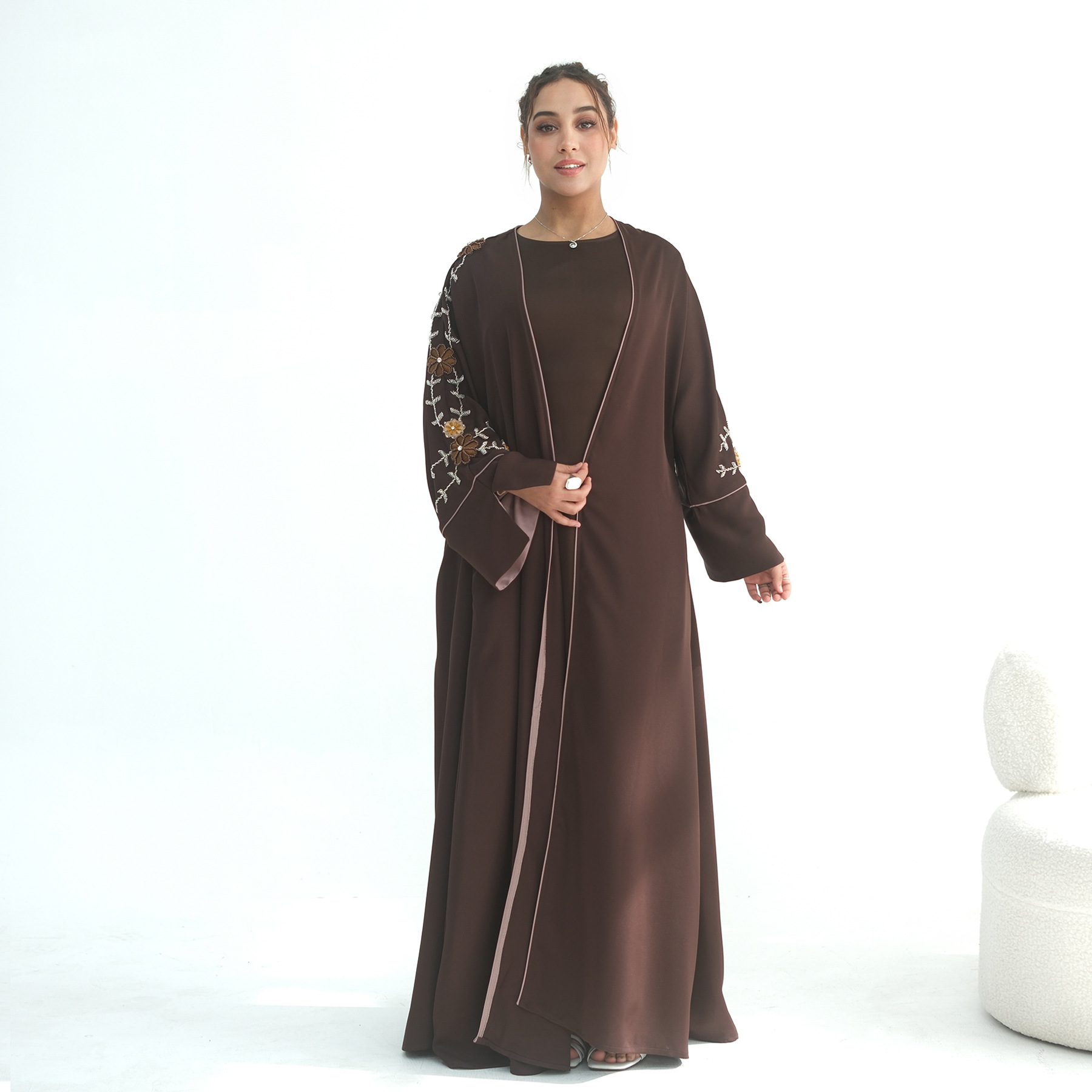 Eid Women Abaya Embroidery Bea - Embroidery Arabic review and price