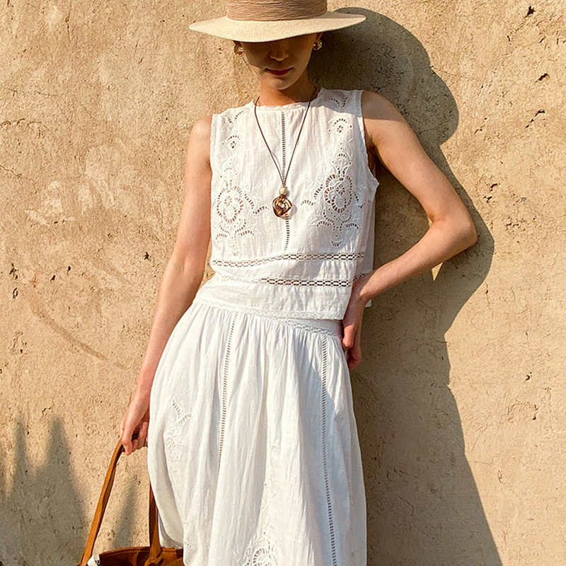 French Designer Boho White Cot - Embroidery On Shirt review and price
