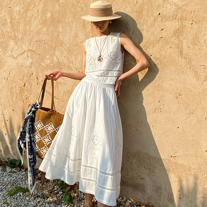 French Designer Boho White Cot - Embroidery On Shirt review and price