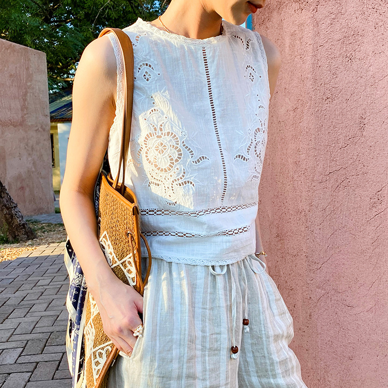 French Designer Boho White Cot - Embroidery On Shirt review and price