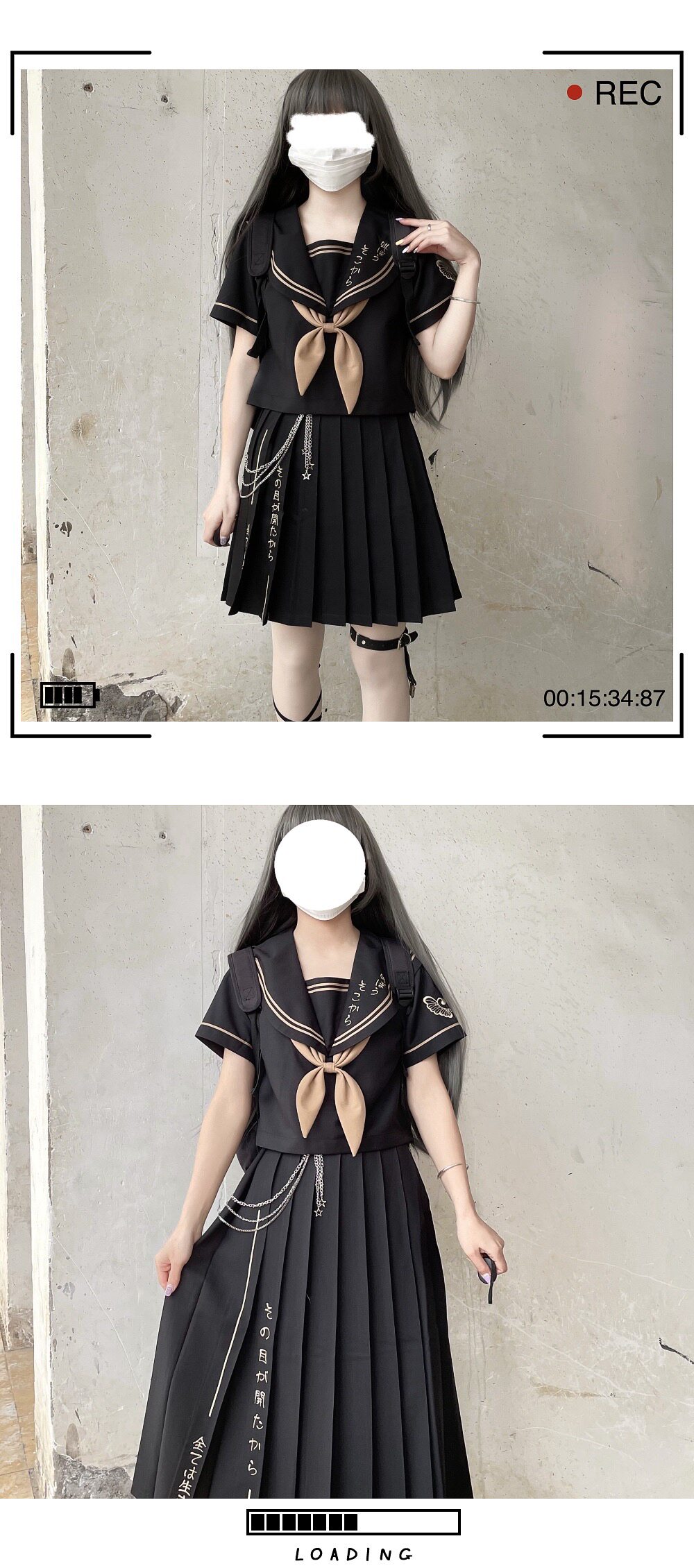 Girl JK Sailor Suit Two Piece  - Embroidery Uniform review and price