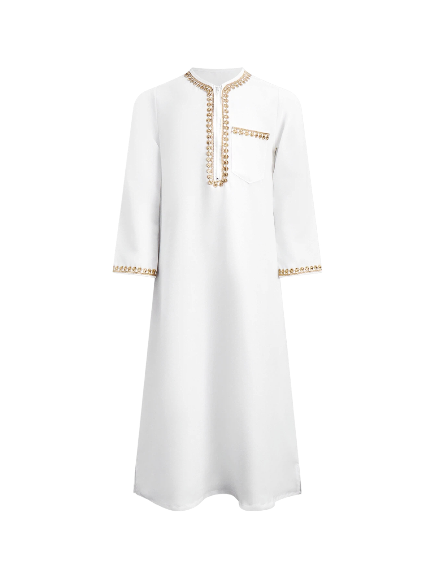 Boys Arabic Thobe White Gold E - Embroidery Gold review and price