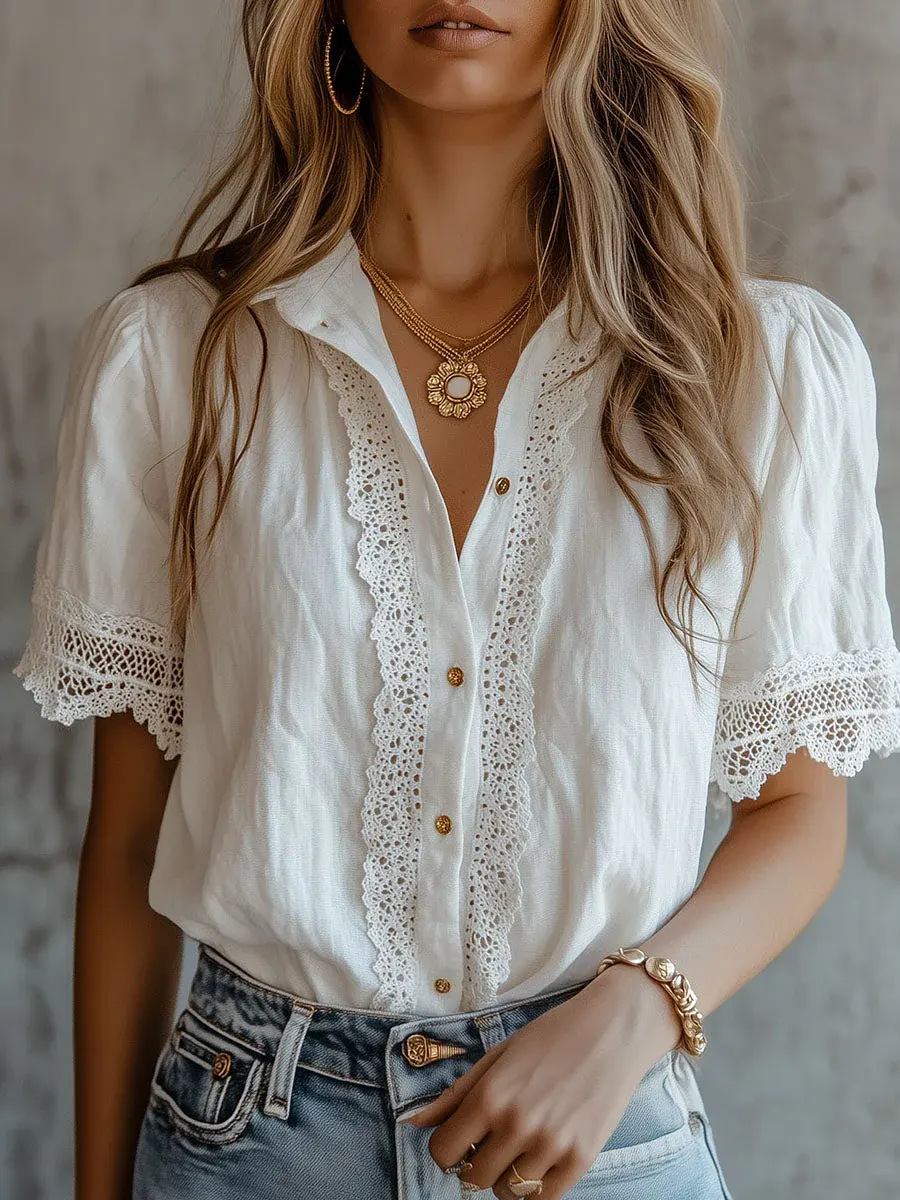Elegant Women's Shirts Casual  - Embroidery On Shirt review and price