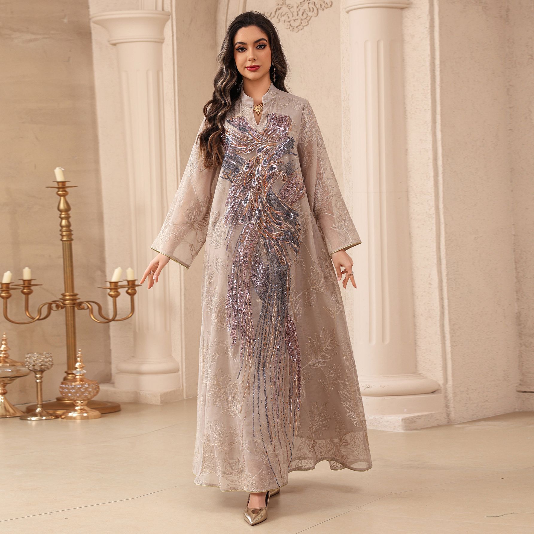 Muslim Dress Abaya Women Eid P - Embroidery Arabic review and price