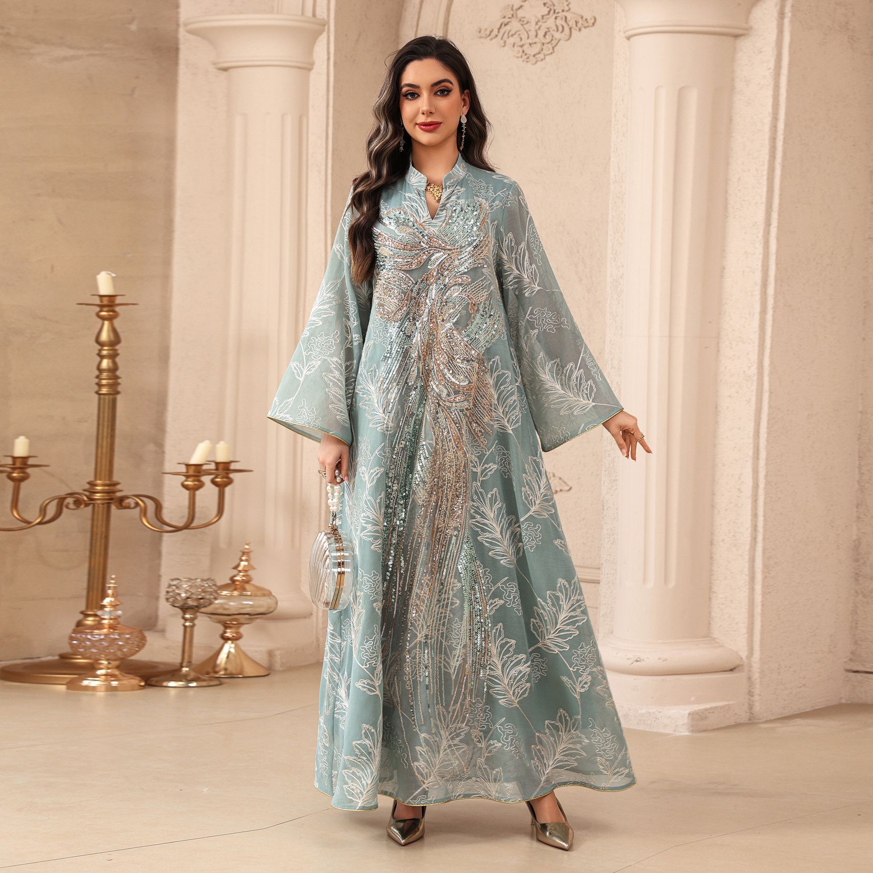 Muslim Dress Abaya Women Eid P - Embroidery Arabic review and price