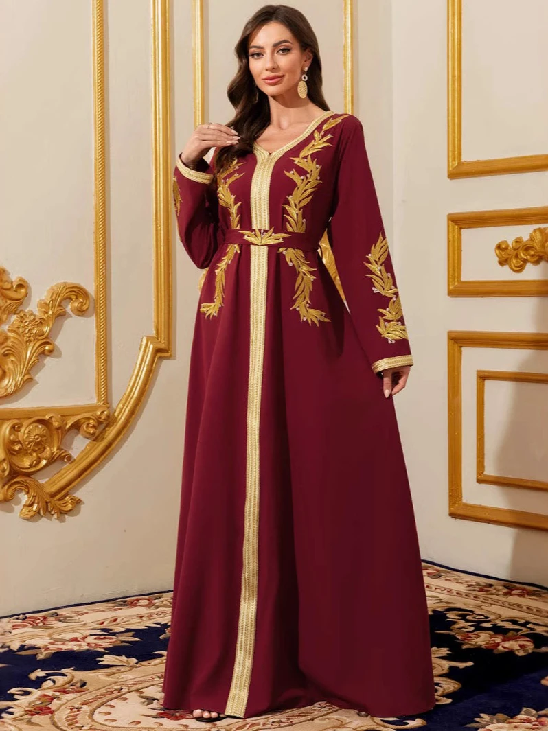 Muslim Women Dress V Neck Rama - Embroidery Arabic review and price