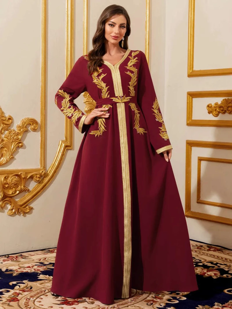 Muslim Women Dress V Neck Rama - Embroidery Arabic review and price