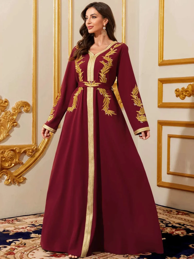 Muslim Women Dress V Neck Rama - Embroidery Arabic review and price