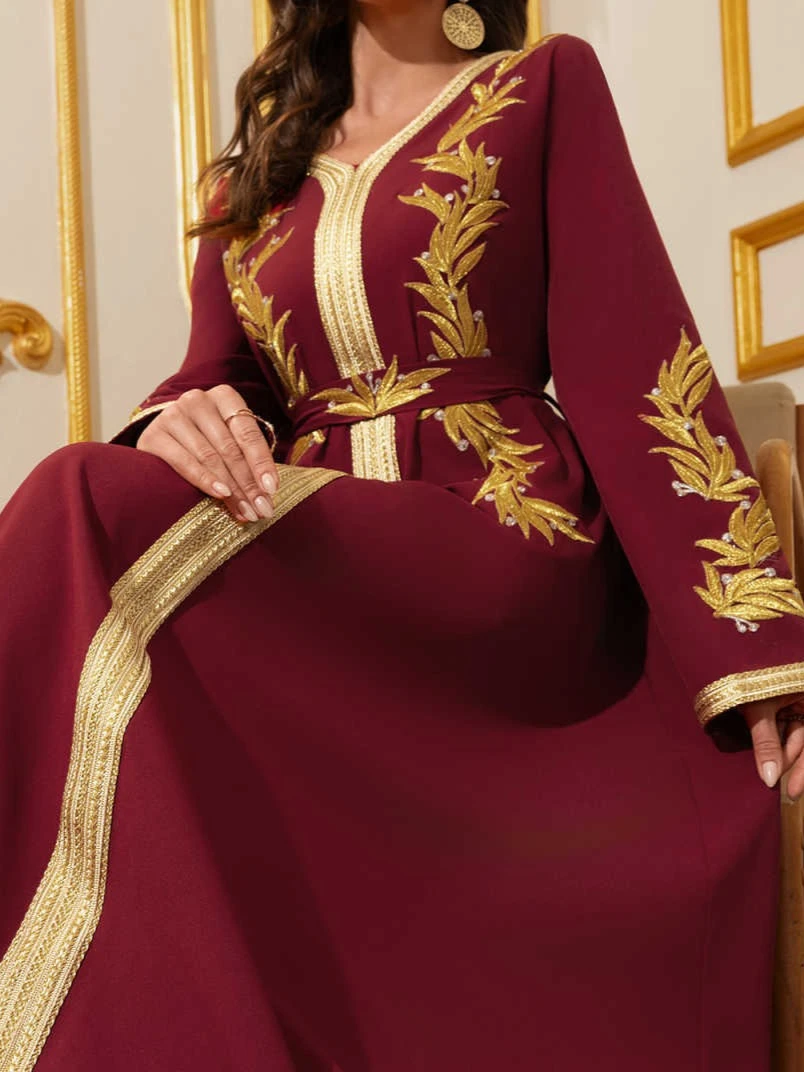 Muslim Women Dress V Neck Rama - Embroidery Arabic review and price