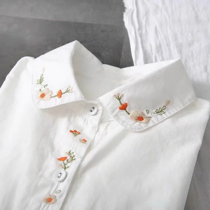 New Pure Cotton White Shirts W - Embroidery On Shirt review and price